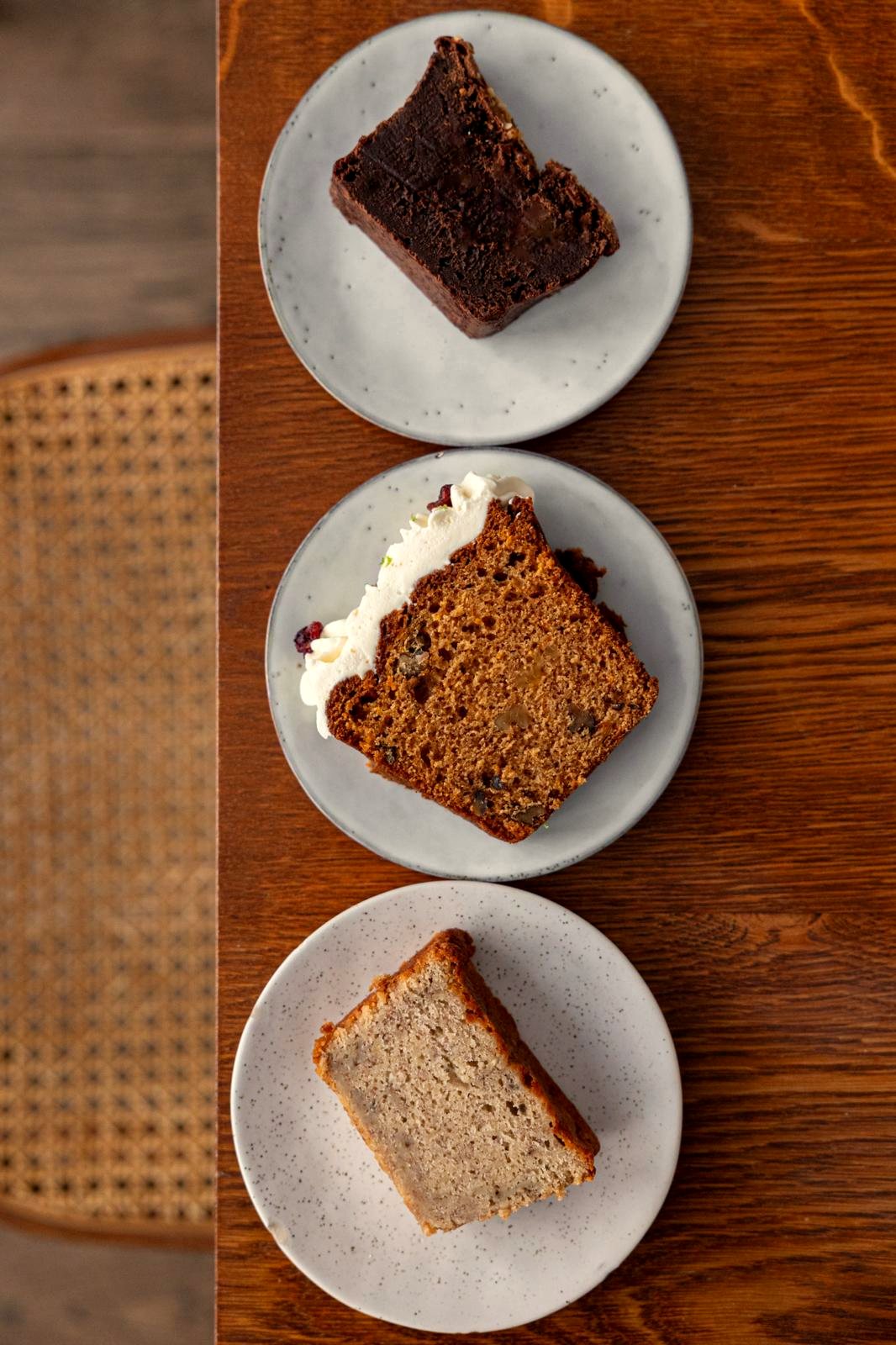 Fondant au chocolat, carrot cake et banana bread du comptoir de Papilles